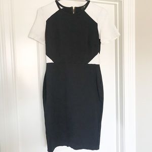 Black fitted short sleeve dress